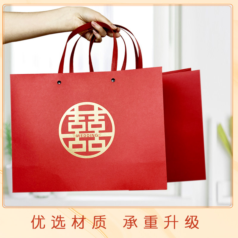 红色手提袋大号包装袋定制礼品袋