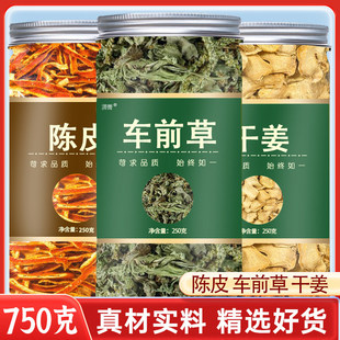生姜陈皮车前草中药材正品组合茶老姜野生干货泡水喝的功效与作用