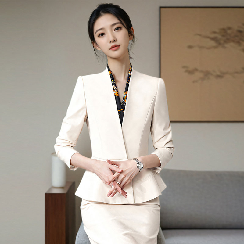 空姐制服职业套装工作服高端气质前台客服案场售楼美容师医美工装