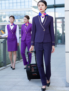 南航空姐制服女职业套装服务员餐饮物业K售楼处会所养生馆工作服