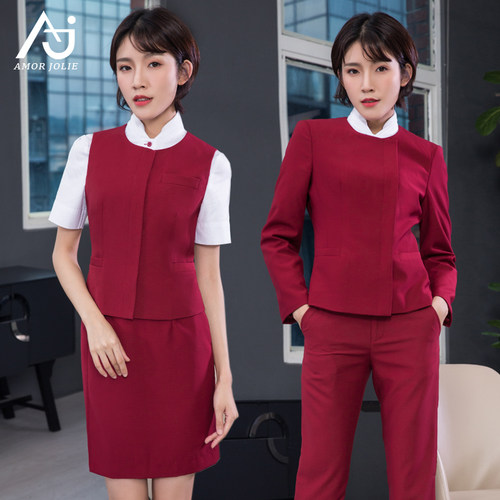 套装裙马甲前台迎宾空姐制服