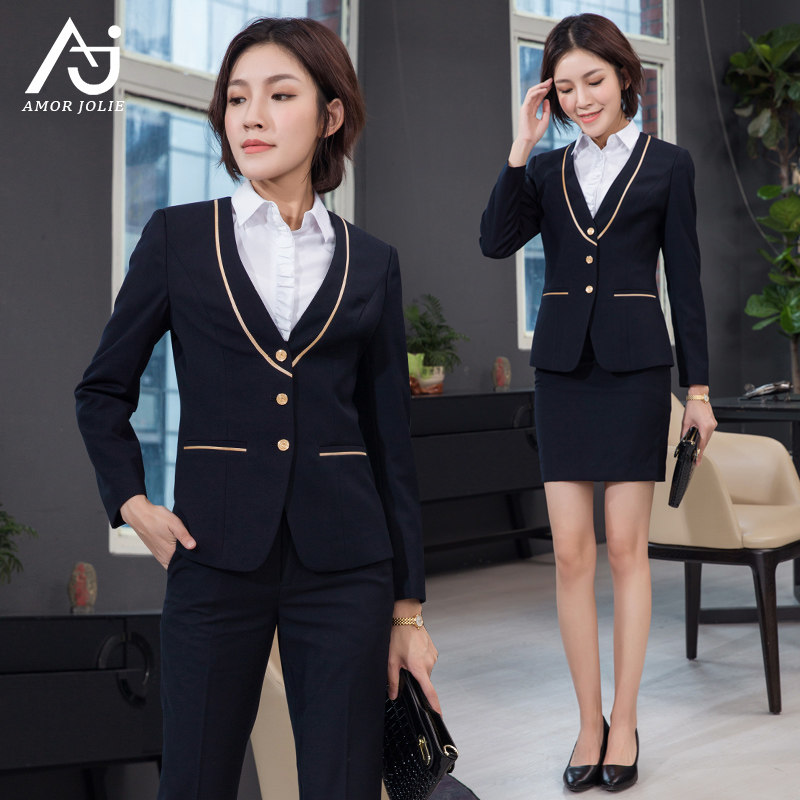 职业装女套装时尚2020空姐制服外套衬衫工作服美容师物业售楼工装