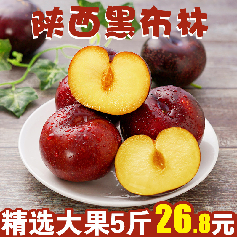 陜西黑布林李子 新鮮當季水果5斤裝黑寶石現摘脫骨李整箱批發包郵