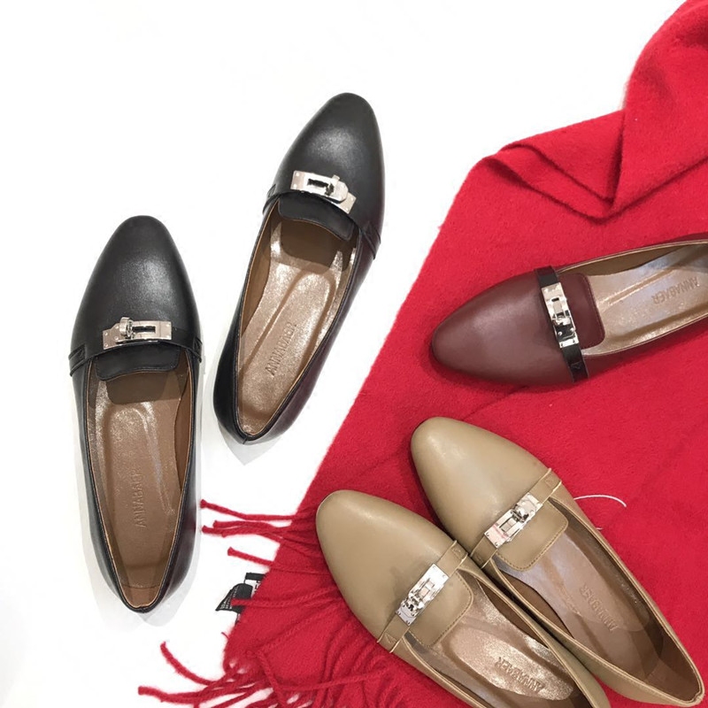 Anna with the same shoes kelly Tip Flat bottom Single shoes 2021 new pattern genuine leather Versatile ins Small leather shoes Retroin the Women's Shoes, Low shoes  category - from Buy2taobao.com to provide professional Taobao agent buy service