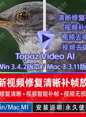 Topaz Video AI v3.4.2视频补帧增强无损放大软件中文版 Win Mac