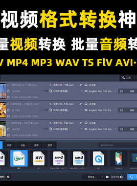 视频音频批量格式转换MP4/MP3/MKV/TS/FLV音频视频格式转换软件