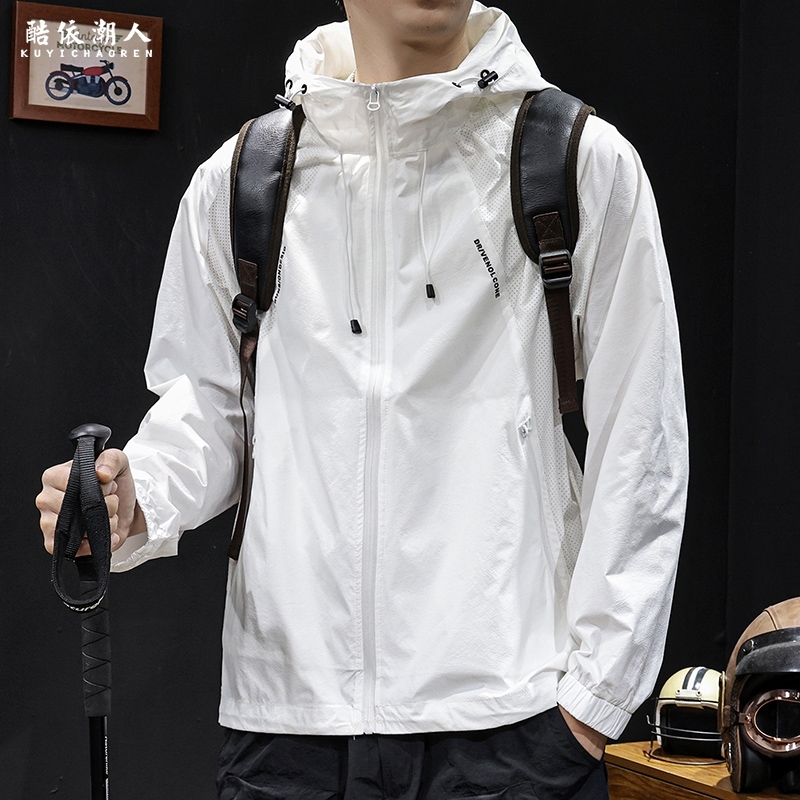 防晒衣男2025新款夏季速干冰丝衣服高端户外钓鱼透气三防外套大码