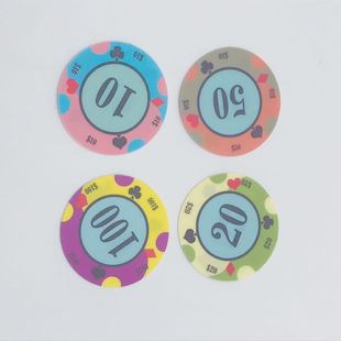 家用麻将牌四色PVC筹码卡通筹码