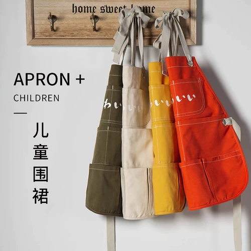 Японский детский фартук для рисования, хлопковый нагрудник, милые подтяжки для детского сада подходит для мужчин и женщин, делается под заказ, с печатью вашего логотипа