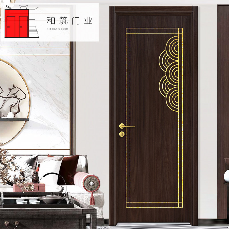 和筑门业室内定制房间门碳晶橡木新中式生态门轻奢套装房门卧室门_虎窝淘