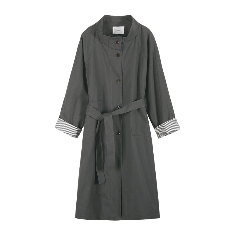 秋季韩版立领撞条长宽风衣-QT - 淘宝联盟商品