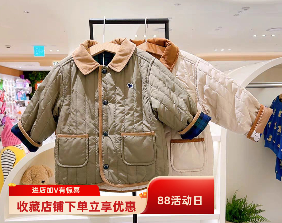 验货2025秋冬季新款儿童两面穿棉服男女童加厚保暖棉衣宝宝外套
