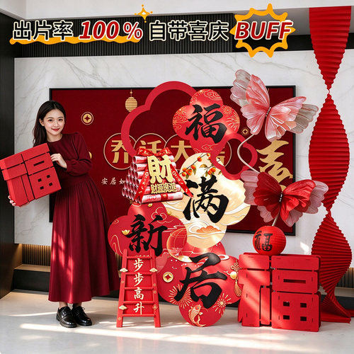 客厅乔迁新居搬家入宅仪式kt板