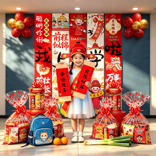 酒店升学宴小学开学挂布手持横幅