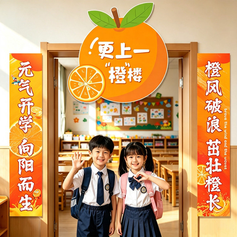 小学幼儿园开学季教室门头kt板新学期拉旗场景布置班级装饰仪式感