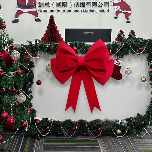 圣诞节前台大蝴蝶结装饰挂件布置