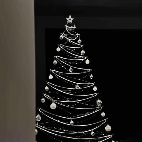 珍珠圣诞树落地窗装饰品