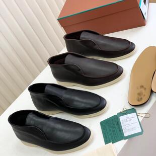 24新款LP家男士海狸毛中帮休闲鞋真皮一脚蹬套筒乐福鞋懒人鞋舒适