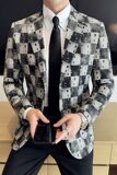提花牛仔韩版修身西服时尚潮流休闲西装DX30-P168，男装西服套装，星座1606-1