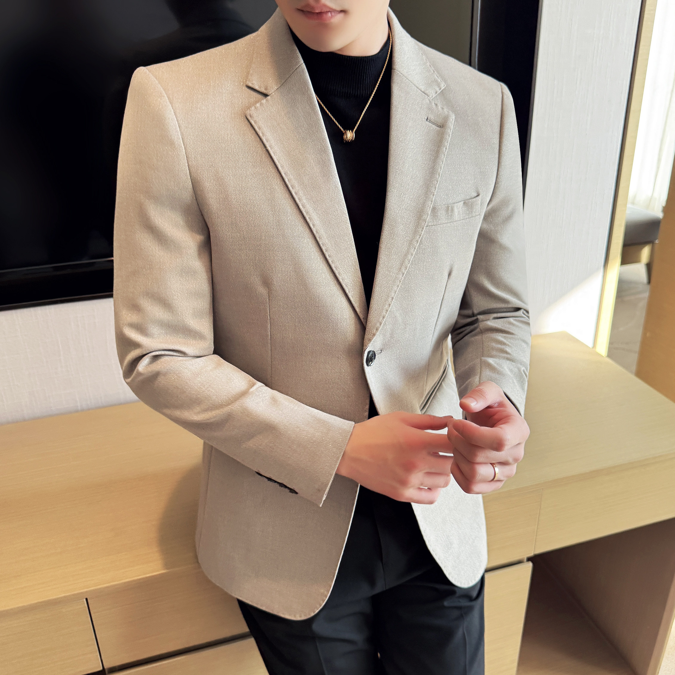 银丝混纺时尚休闲西装外套男士韩版修身西服DX59-P155,男装西服套装,星座1606-1
