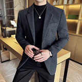 高定羊毛西服时尚休闲西装外套男士韩版修身西装DX73-P168，男装西服套装，星座1606-1