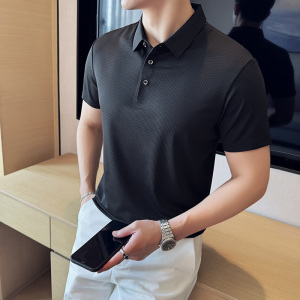 柏林格冰丝无痕高弹薄款PLO衫上衣男短袖8821-P58，男装Polo衫，星座1606-1