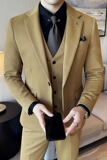韩版修身西服针织斜纹西装三件套2407-P265，男装西服套装，星座1606-1