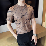 DS022-P38男士小圆领短袖T恤夏季新款时尚百搭修身立体打底衫，男装T恤，星座1606-1