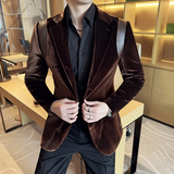 丝光绒韩版修身西服拼接时尚休闲西装外套DX34-P148，男装西服，星座1606-1