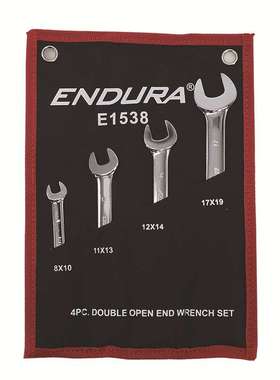 力易得（ENDURA)（8×10-17×19mm）4件双开口扳手E1538便携耐用