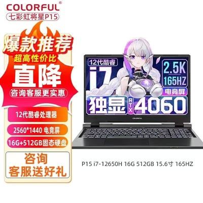 Colorful/七彩虹 隐星 P15 P16 RTX4060独显电竞屏游戏笔记本电脑