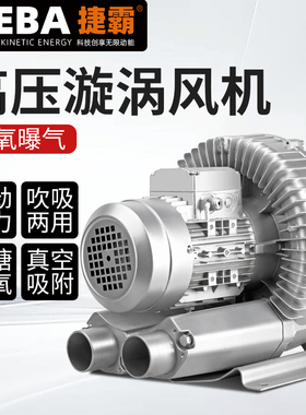 漩涡风机220v增氧泵曝气水族馆水产养殖鱼塘增氧机高压风机380v