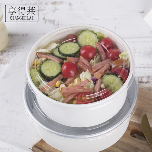 鲜果白色商用沙拉便当拌饭防漏碗
