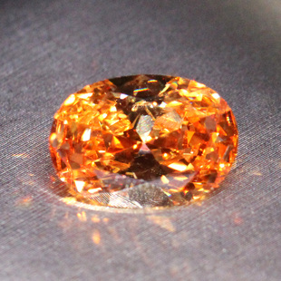 椭圆形香槟金色锆石裸石仿钻石戒指吊坠耳饰未镶嵌男女款 彩钻戒面