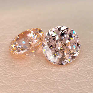 繁星切帕帕拉恰裸石金粉色宝石戒面培育彩宝戒指项链耳钉未镶嵌女