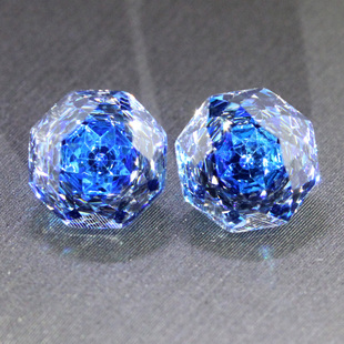 蓝小妖夹心玫瑰培育蓝宝石裸石矢车菊戒面尖底戒指项链耳环配饰女