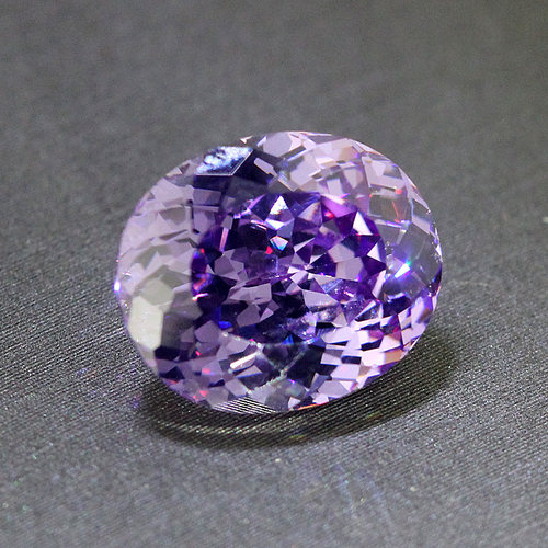 高精切椭圆紫锂辉裸石高级感宝石