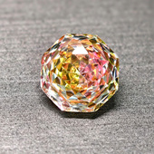 渐变色合成碧玺裸石 夹心玫瑰切 火彩爆闪多色变幻彩 落日熔金