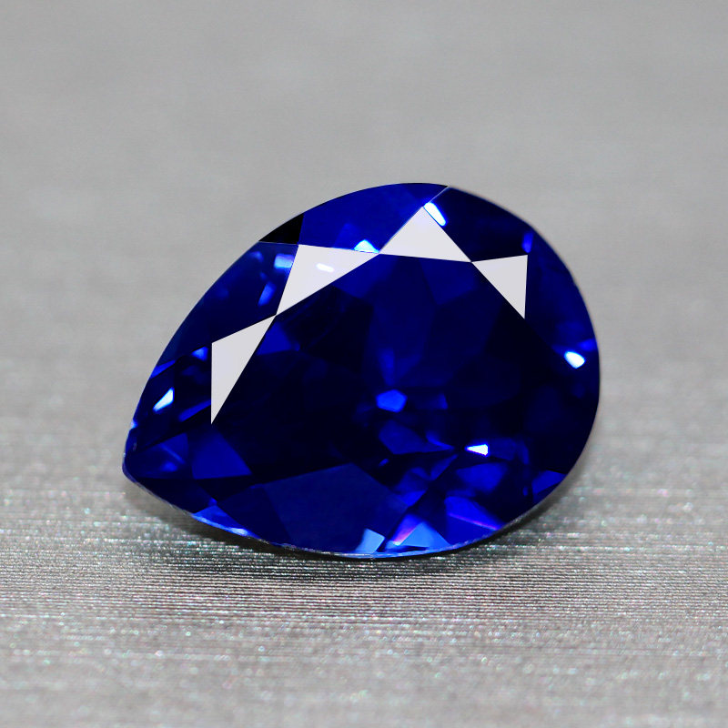 水滴形梨形蓝宝石裸石斯里兰卡彩色宝石戒面皇家蓝色戒指吊坠镶嵌