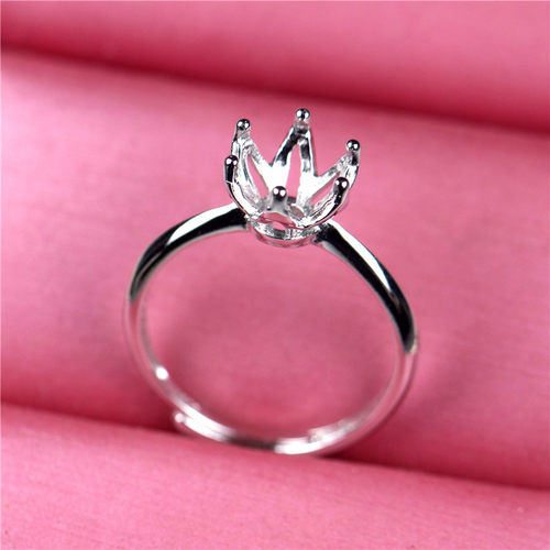 简约六爪戒指托空托钻未镶嵌莫桑