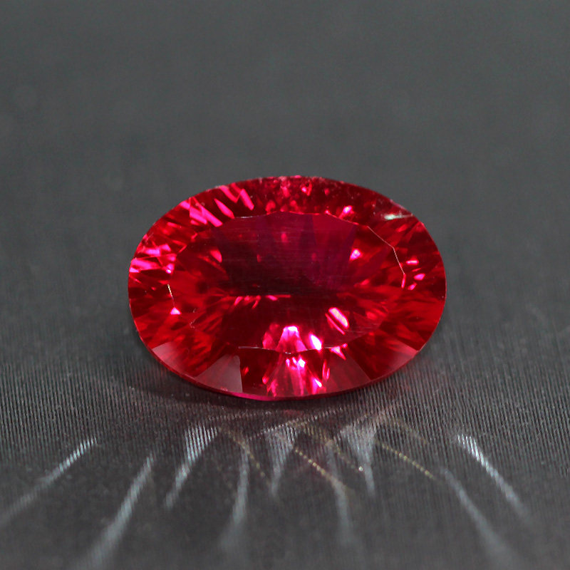 千禧切割红宝石裸石戒指面戒面吊坠菊花鸽血红彩宝椭圆形个性镶嵌