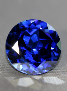 圆形蓝宝石裸石斯里兰卡戒面吊坠手链镶嵌矿区进口彩色珠宝深蓝色