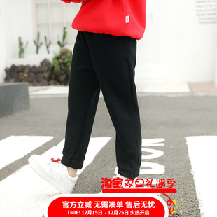 波波龙童装男童女童薄绒裤子秋冬款新品儿童束脚舒适保暖长裤