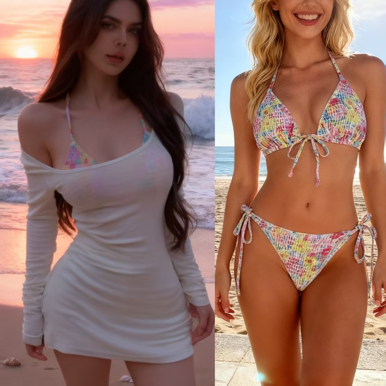 泳衣女三件套比基尼分体性感三角显瘦遮肚小胸钢托聚拢温泉度假衣