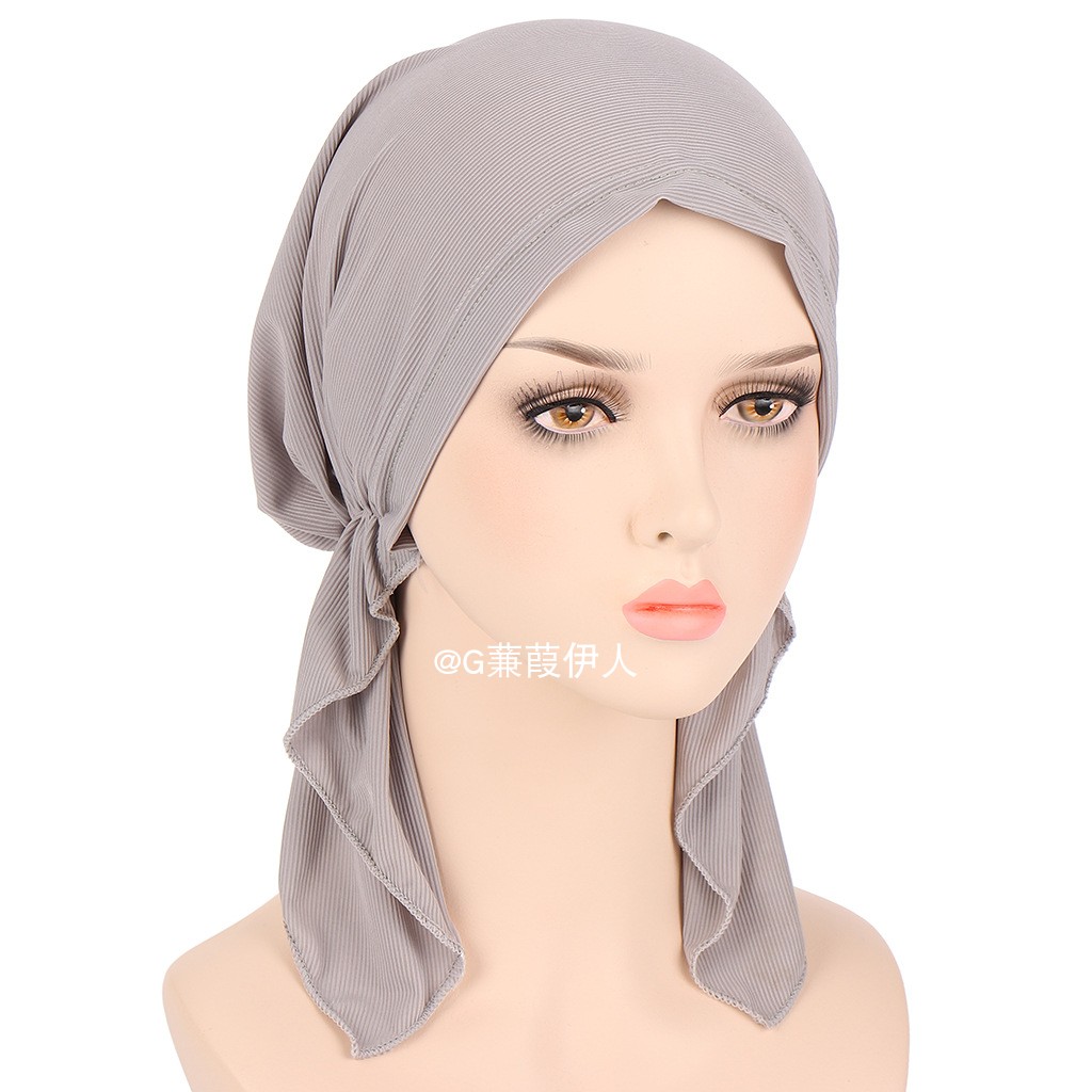细条纹两条尾巴海盗帽东南亚头巾帽中东包头小帽turban scarf hat