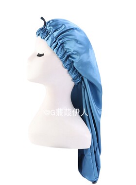 仿真丝绸缎色丁睡帽长筒护发帽松紧边长发浴帽睡帽包头帽女bonnet