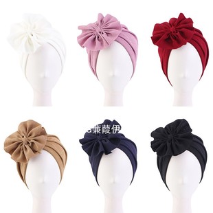 中东打结大花头巾帽民族风包头帽时尚时装帽女士turban hat wowen