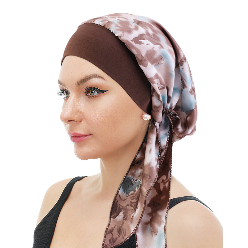 弹力宽边长尾包头帽中东头巾帽马来西亚夏季头巾帽女士turban hat