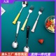 可爱猫咪餐具三件套陶瓷不锈钢叉子儿童筷子勺子学生便携餐具套装