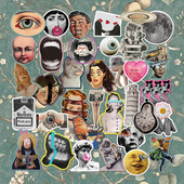 美式 复古恶趣味恶搞防水旅行箱贴纸防水电脑笔记本冰箱自行车贴画